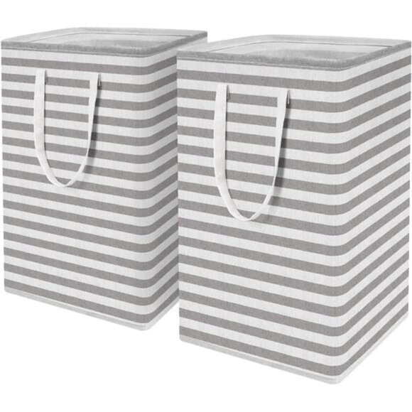 2-Pack Laundry Hamper 75L Collapsible Large Laundry Baskets with Easy Carry - Picture 1 of 7